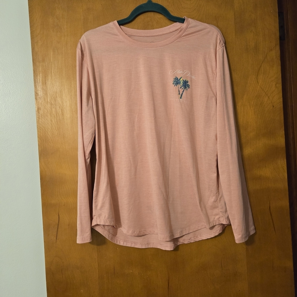 Lauren James Aloha Darlin Pink Long Sleeve Sunblock Shirt Size M
